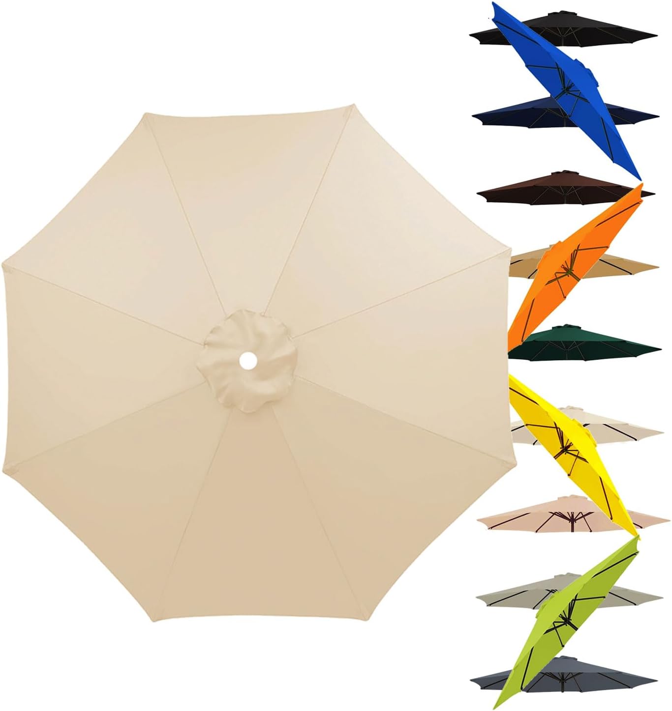 11.5ft Patio Umbrella Replacement Canopy for 8 ribs Outdoor Umbrella Replacement Top Hanging Market Patio Shades