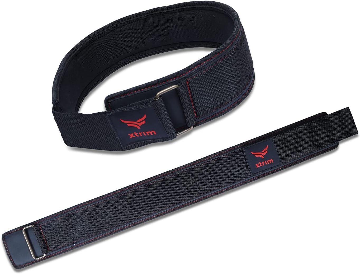 XTRIM Wings 6-Inches Unisex Weightlifting Gym Belt Ultra-Light Foam Core for Fitness Workout, Double Belt Contoured Design, Reinforced Stitching for Durability, Hook & Loop Closure (Black, Medium)