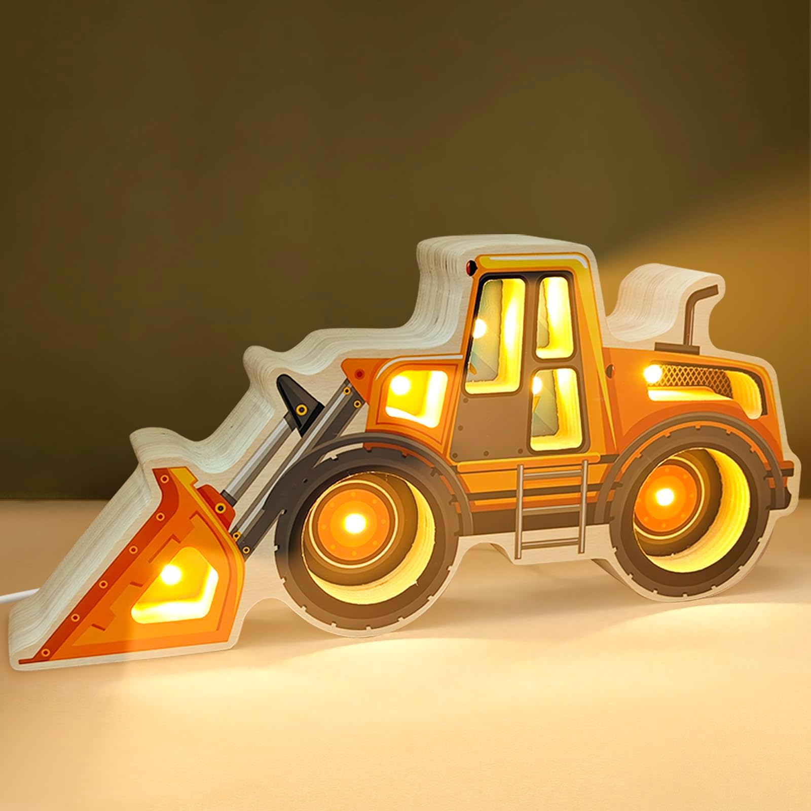 - Night Light for Kids, Wooden Loader with Led Night Light, Nursery Nightlight for Toddler Ages 3+ Boys and Girls, Cute Lamps for Birthday Gift, Christmas, New Year, Kids Room Decor, Bedroom