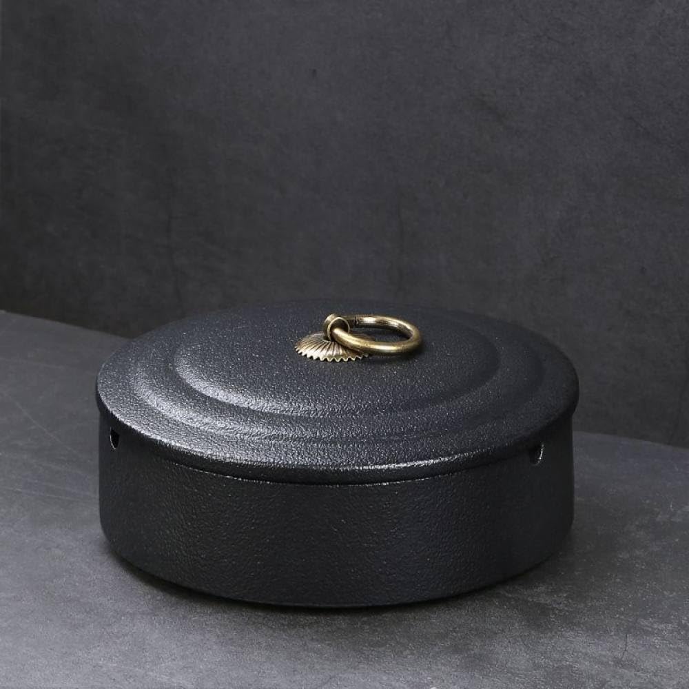 Cendrier céramique avec couvercle coupe-vent grande capacité noir