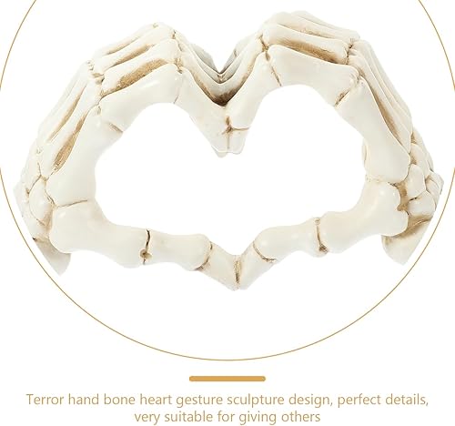 Miniatura 6 de Artibetter Escultura de manos de corazón, gesto, decoración de corazón, adorno de amor, esqueleto, corazones, escultura, calavera, pareja, estatua