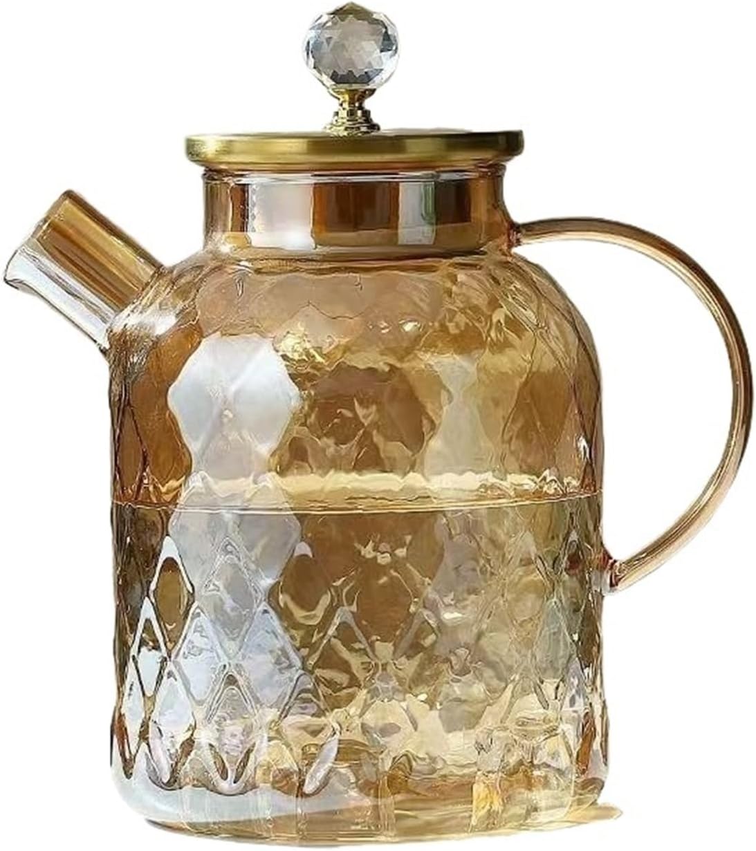 Transparent Borosilicate Glass Teapot Heat-Resistant Flower Tea Puer Kettle Cup Office Home Tools(1800ML)