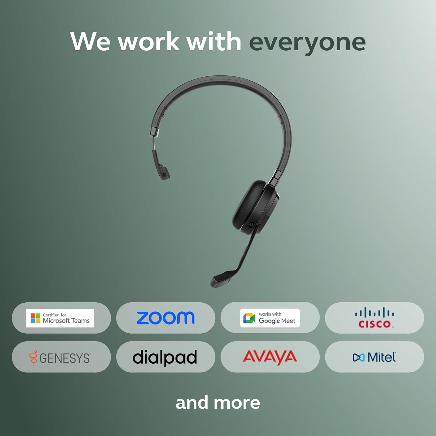 Jabra Evolve 65 TE (Third Edition) Wireless Single-Ear Headphones - Noise-Canceling Mic, 16 hrs Battery Life, Dual Connectivity, Works with All UC Platforms Like Zoom & Google Meet, Black - Image 8