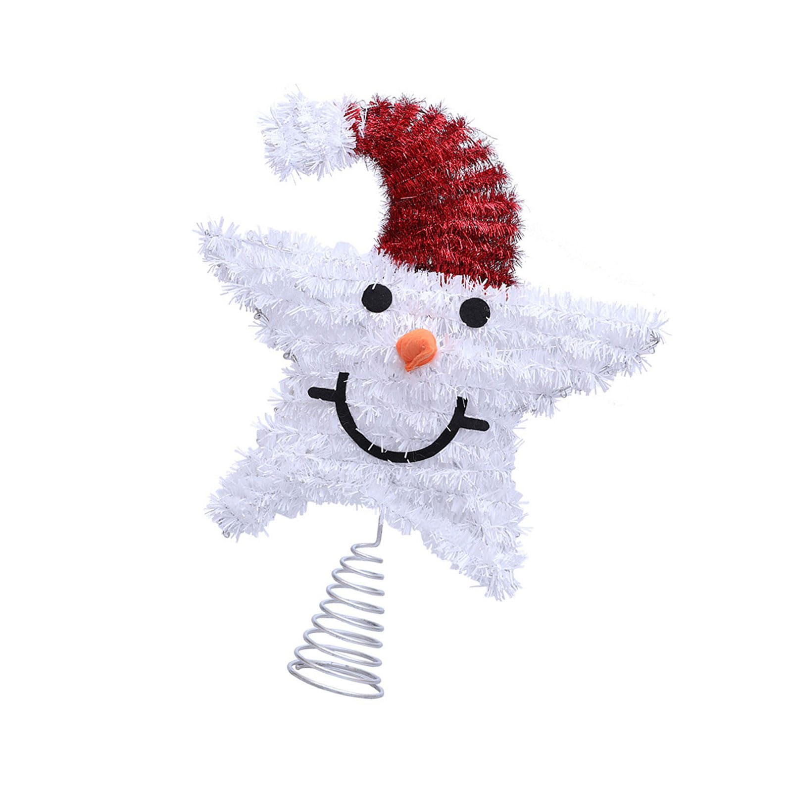 Holiday Snowman Star Tree Toppers Warm Glowing Iron Decoration Festival Table Centerpieces Christmas Iron Snowman Star Tree Toppers