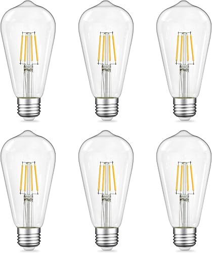 Miniatura 7 de Bombillas LED Edison regulables de 4 W (equivalente a 40 vatios), 400 lúmenes, blanco suave de 3000 K, bombillas LED con base ST64 E26, bombilla de