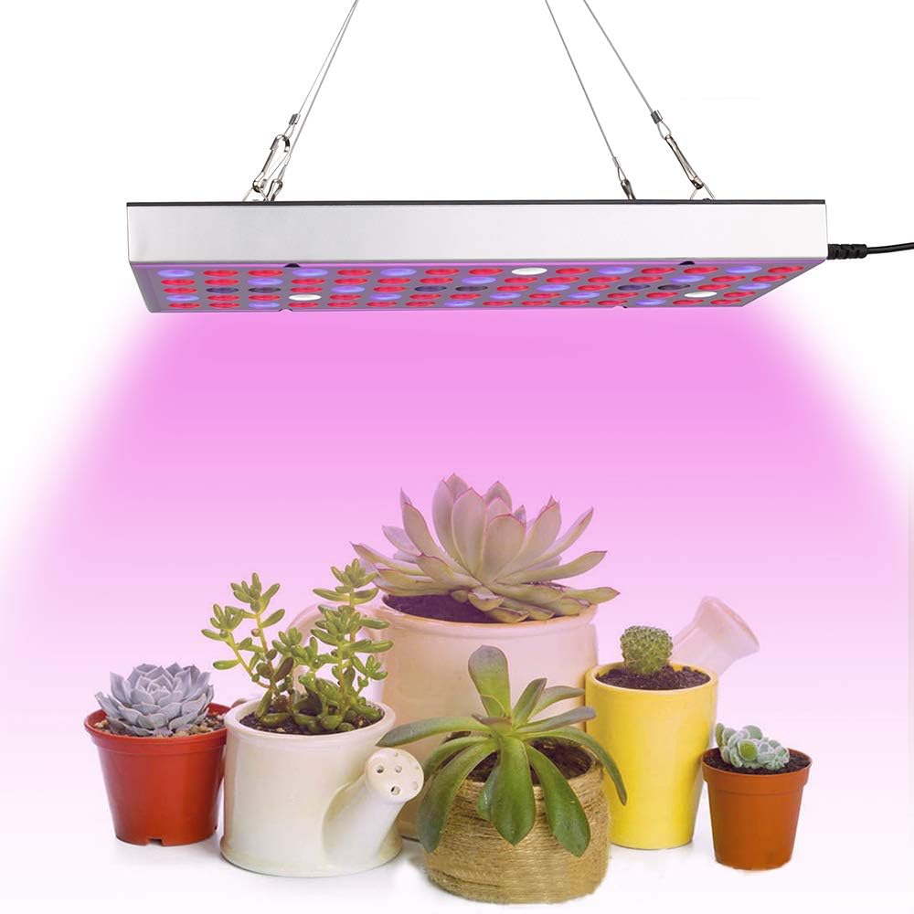 LED Grow Light Full Spectrum Panel Indoor Plants Growing Lights Plant Lamp for Seeding Vegetable Flower (25W, Silver)