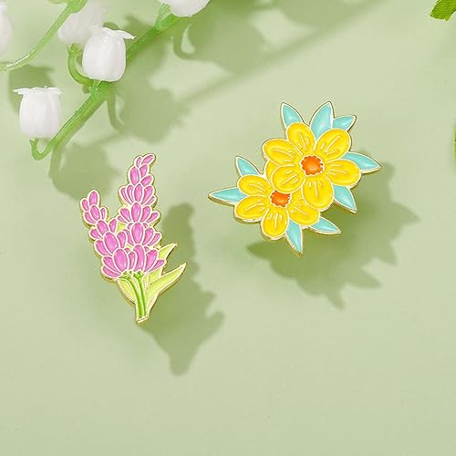 Miniatura 4 de TIDOO Cute Sunflower Flower Enamel Pin Set Anime Lily Plant Pins Aesthetic for Backpacks Clothes Hat Decor Flower Girl Gift