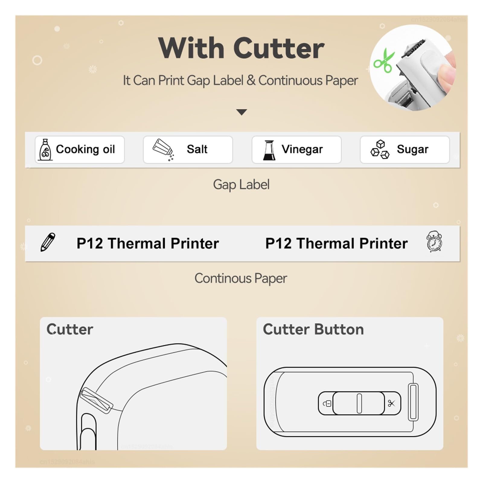 P12 Bezprzewodowa Termiczna Drukarka Etykiet Bluetooth Przenośna Samoprzylepna Kieszonkowa Mini Drukarka Etykiet Z Ciągłą Taśmą Etykietową Wyraźne Drukowanie(Printer Set 2)