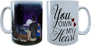 Romantic Couple Moonlight Lakeside Ceramic Mug, Custom Couples Mug, Personalized Couples Gift, Design Your Own Couples Mug, Valentine Gift