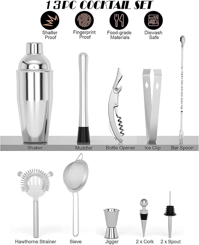 Juego de Coctelera de Acero Inoxidable con Soporte 750ml miniatura 3