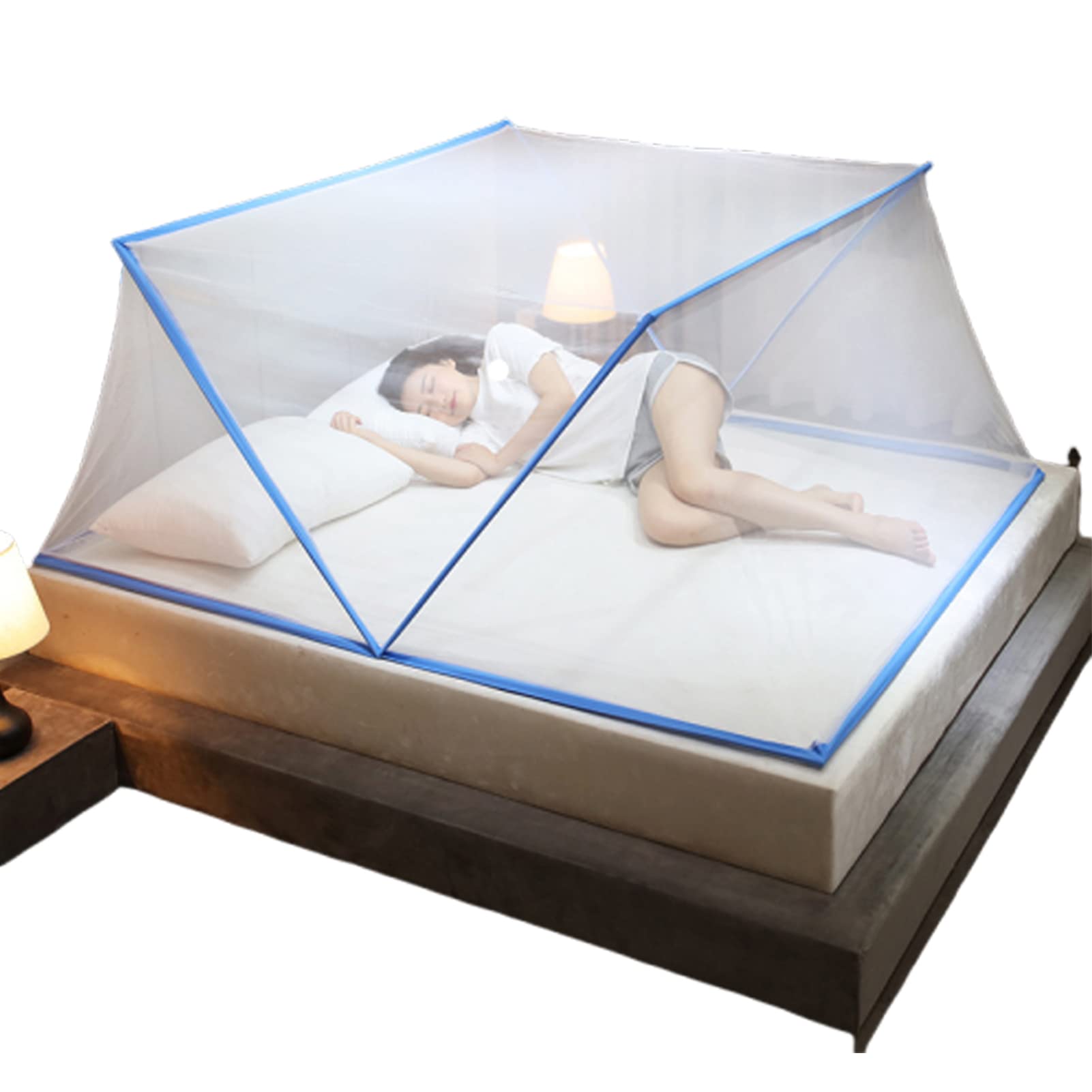 GJMSSMY Portable Mosquito Net Tent Canopy Foldable Mesh Bottomless No Installation Mosquito Net Easy to Install and Wash Mosquito Nets Portable for Adults,Blue,80 * 190 * 80CM