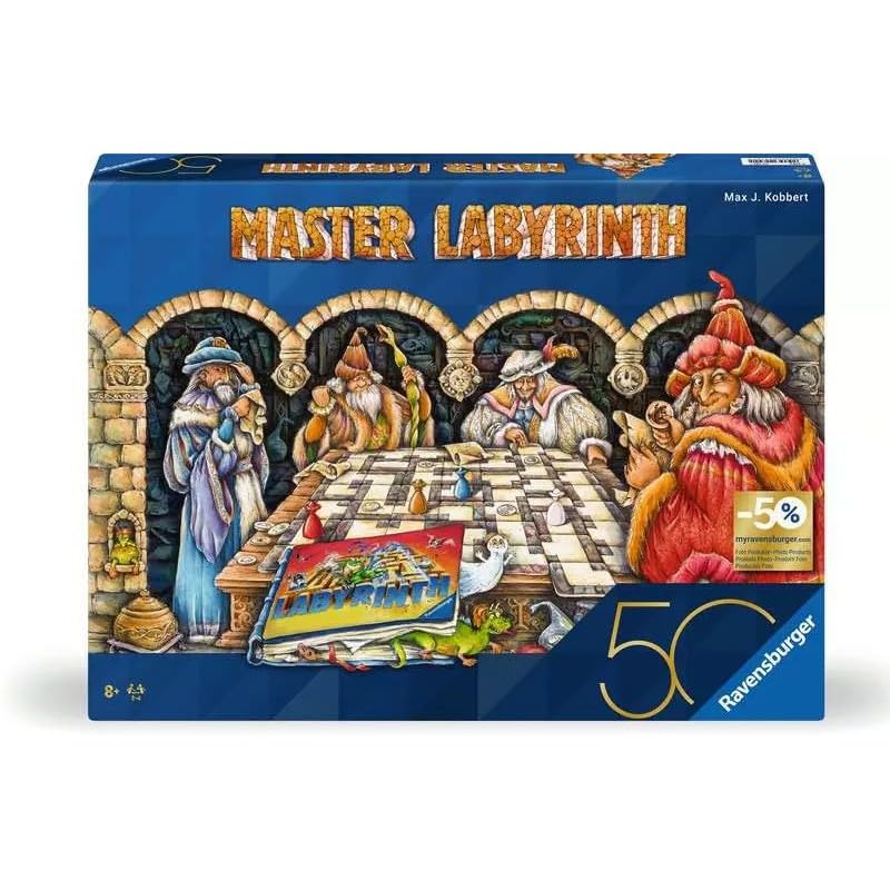 Ravensburger Labyrinthe Master, Jeux De Société, Jeu Réflexion Famille, 2 a 4 Joueurs Des 8 Ans, 22792, Edition 50 Ans