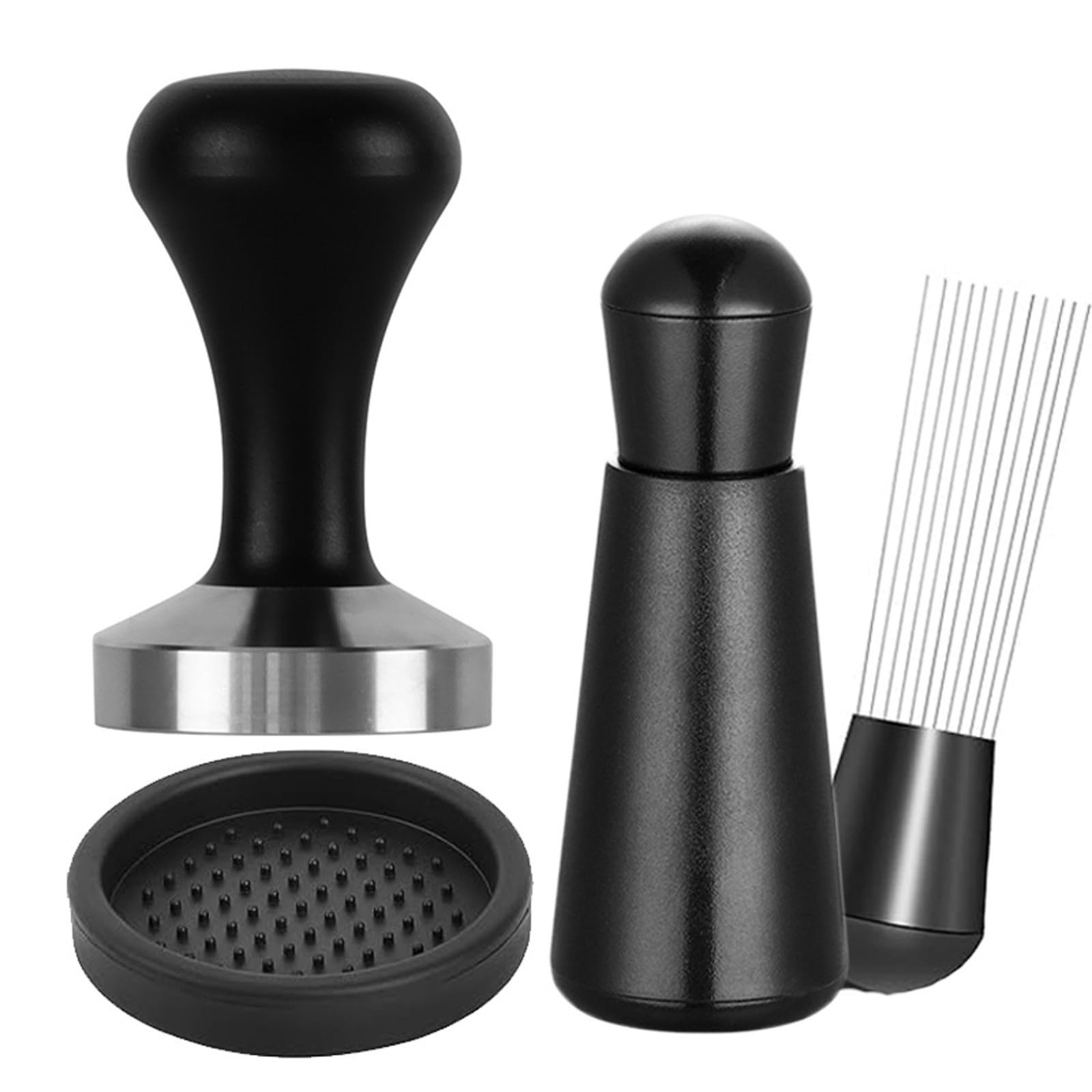 Tamper De Café 51mm Tamper Plus Kit Agitador De Café Manual De Madera Tampers Accesorios Barista Tools Tampers 51/53 / 58mm Espresso Manual(53mm 54mm-Coffee tamper set)
