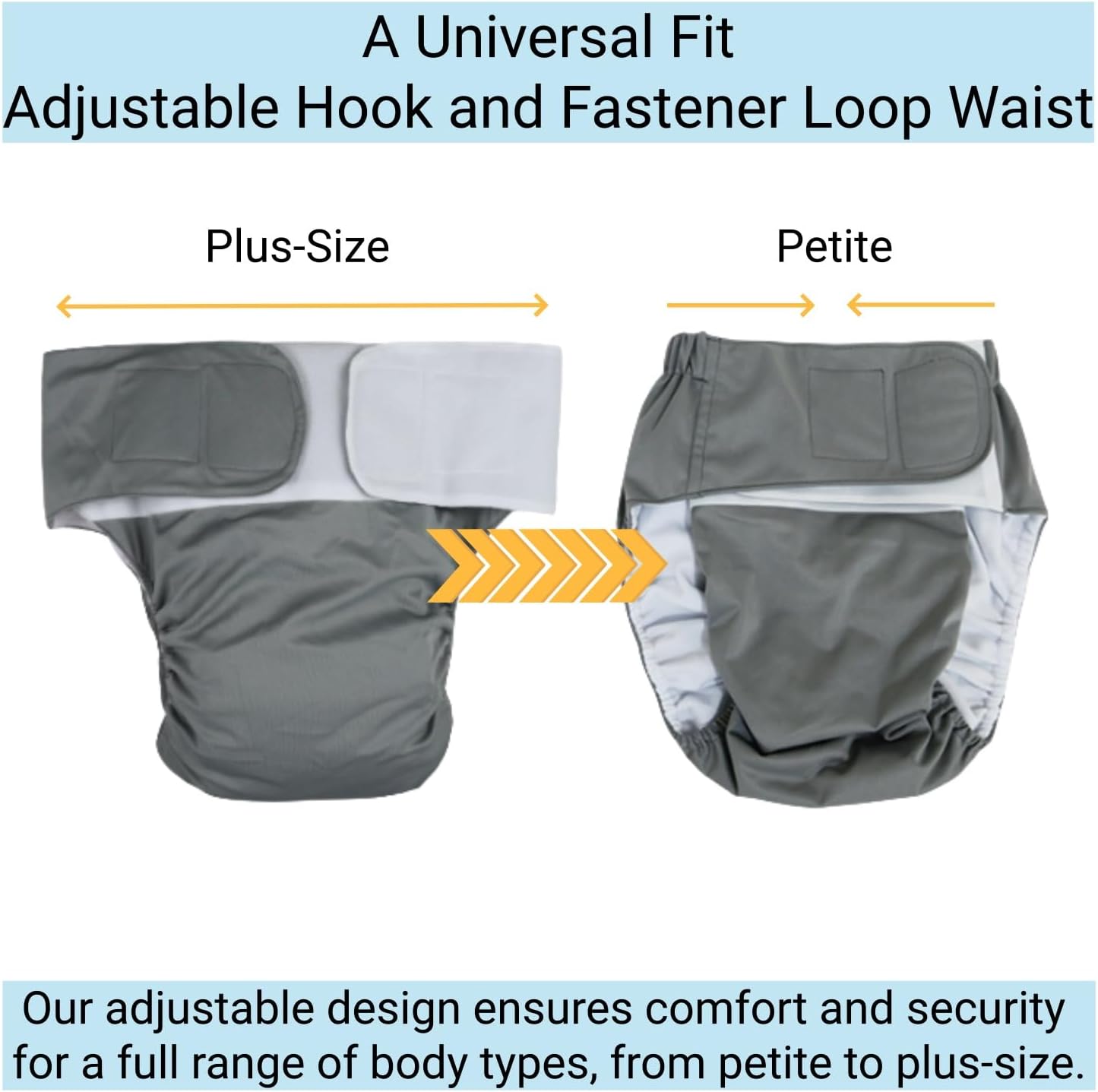 Reusable Adult Cloth Diapers with Extra rts - 3 Pack Adjustable Incontinence Underwear (Grape/Peach/Blue, One-Size) Leak Protection (Black/Brown/Grey One)
