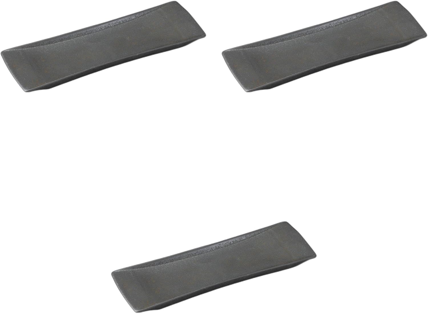 Setomonohonpo Set of 3, Black Mat, 12.2 inches (31 cm) Rectangular Plate, 12.0 x 3.9 x 0.6 inches (30.5 x 10 x 1.6 cm), Long Plate Porcelain