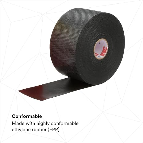 3M Scotch Rubber Splicing Tape 23, 1-1/2 in x 30 ft, Professional Premium Grade, Self-Fusing (EPR based) Rubber Electrical Insulating Tape, Highly Conformable, MRO, Electrical Construction, 1 Roll