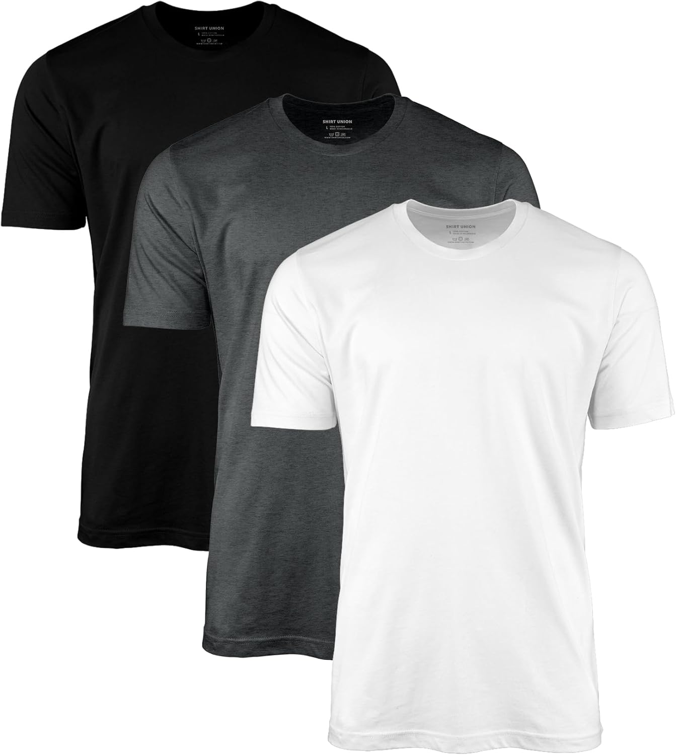 Men's Premium Fitted T-Shirts – Super Soft Crew Neck Short Sleeve Shirt Packs - Fresh Classic Tees