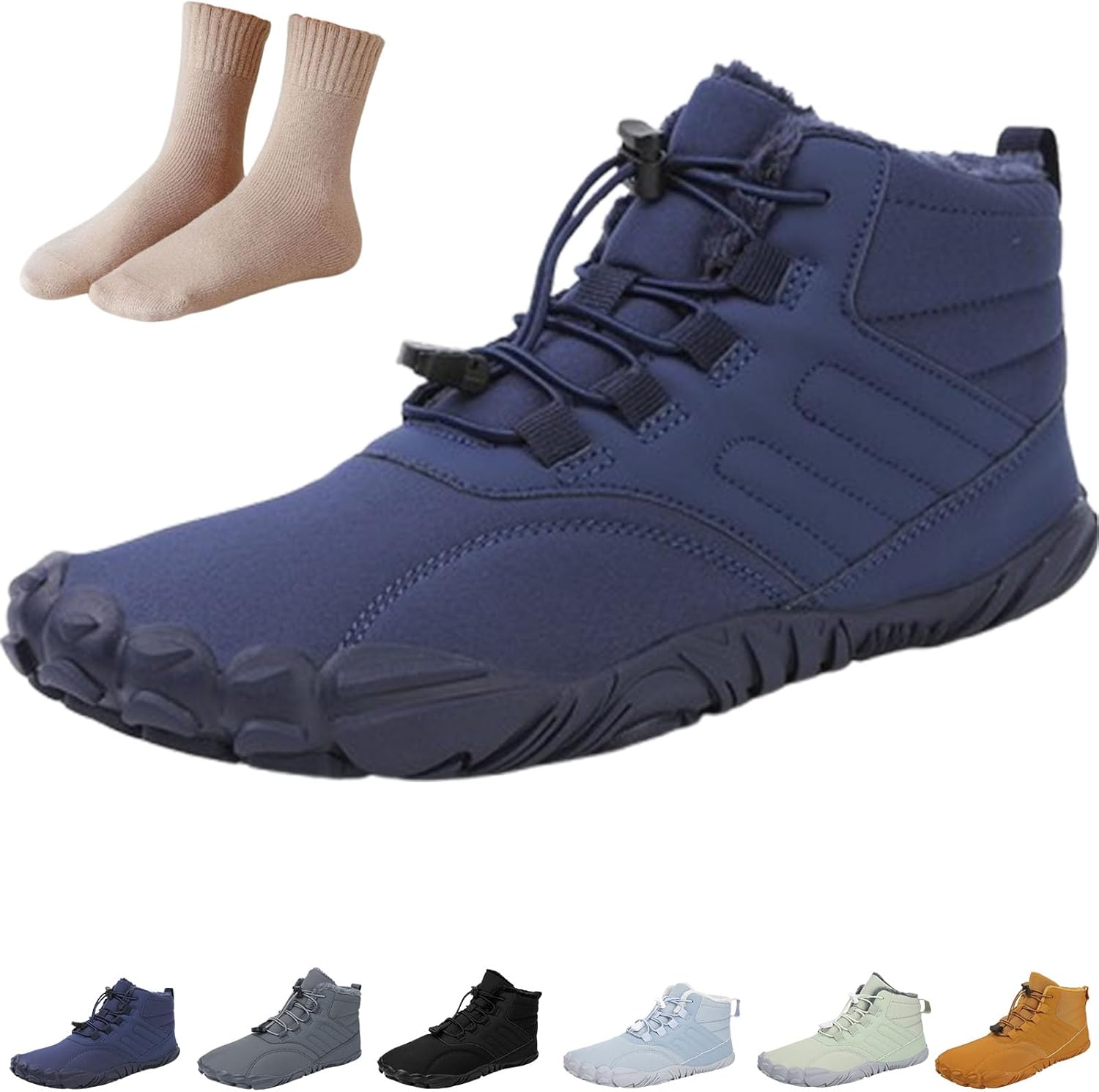 Hike Winter Barefoot Womens Men, Waterproof Non-Slip Snow Boots, Casual Outdoor Warm Footwear Walking Boots