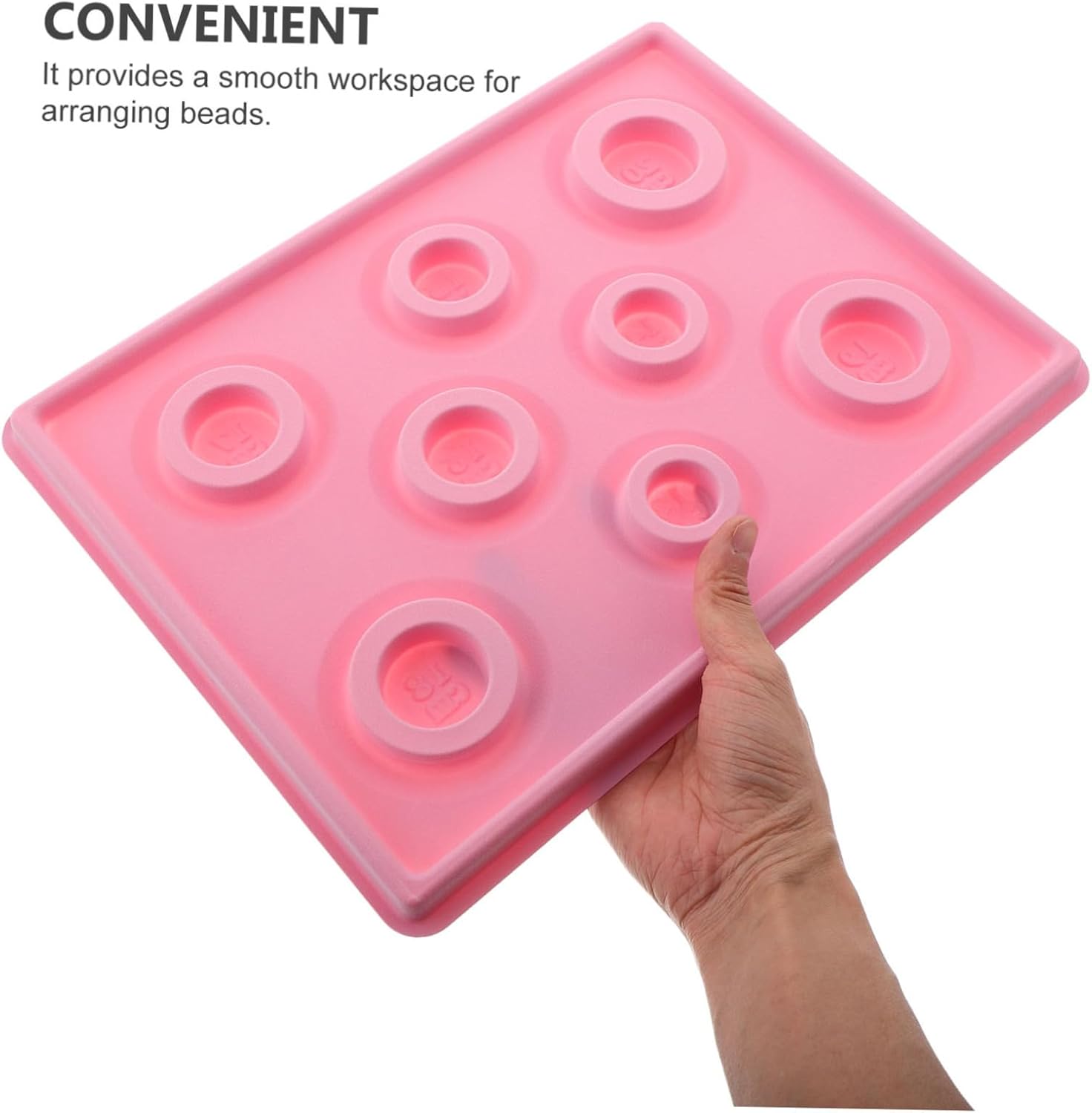 Pink Plastic Jewelry Design Board with 8 Hole Sizes for Beginners