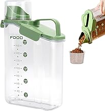Dog Food Container 3L Canisters Kitchen Storage with Glass Transparent Food Measuring Canisters Airtight Kitchen for Cereals Rice Pet Food