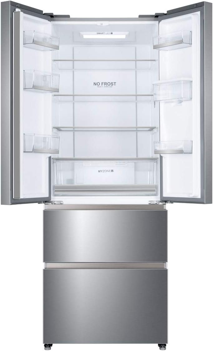 Haier HB16WMAA American Door Wide Fridge Freezer with Water Dispenser, 70 cm, Silver [Energy Class E]