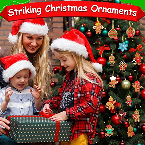 20Pcs Gingerbread Man Ornaments For Christmas Tree Decorations Christmas Ornaments Gingerman Hanging Charms Pendants Tags Stocking Stuffers Decorative Indoor Home Christmas Decorations #TOP5