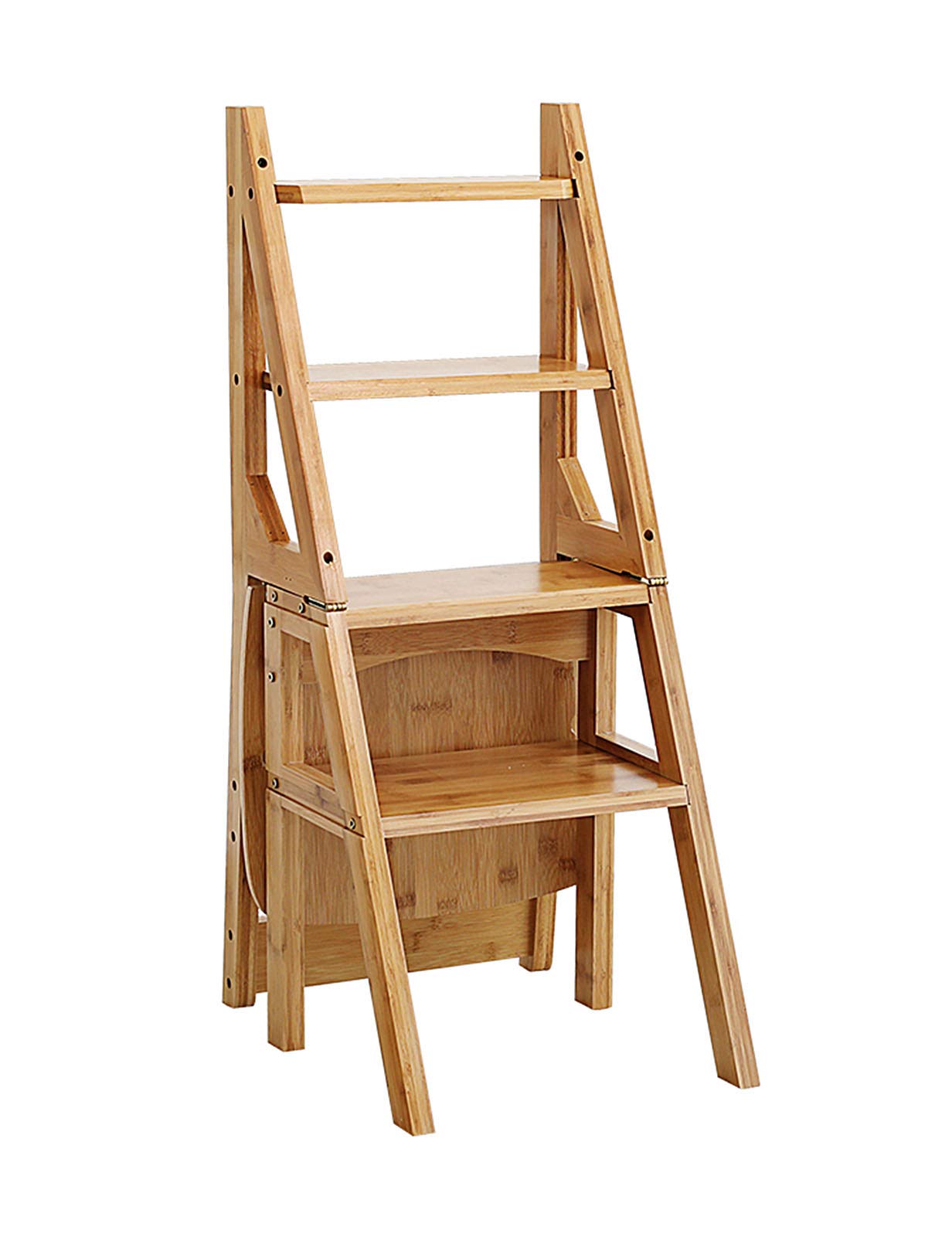Escabeau en bois pliant à 4 étapes pour la maison et le balcon