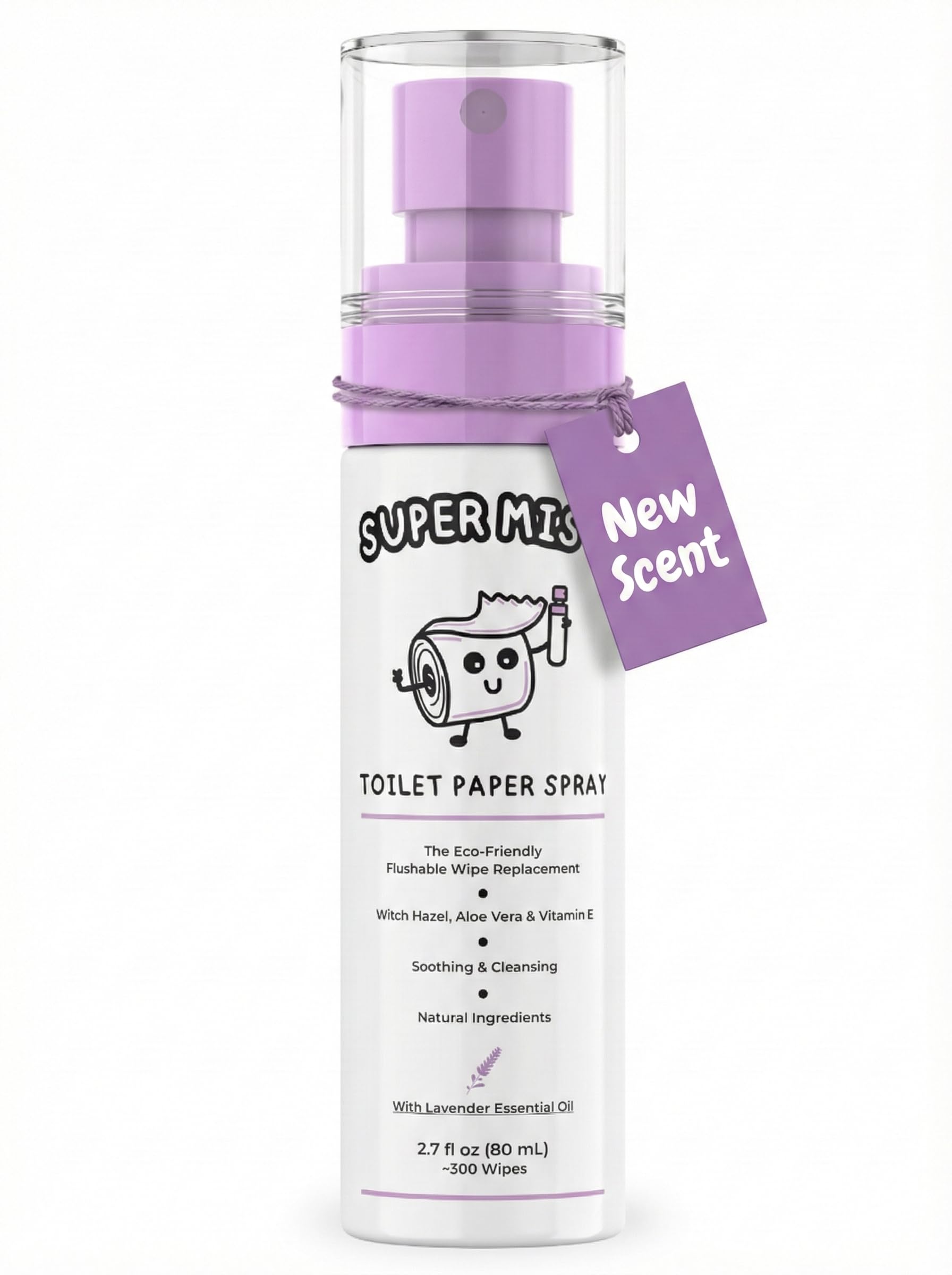 Toilet Paper Spray (2.7 fl oz/300+ Uses) – Upgrade Toilet Paper into a Gentle, Cleansing Wipe | Soothing Formula with Witch Hazel, Aloe Vera & Calming Lavender | Travel Friendly