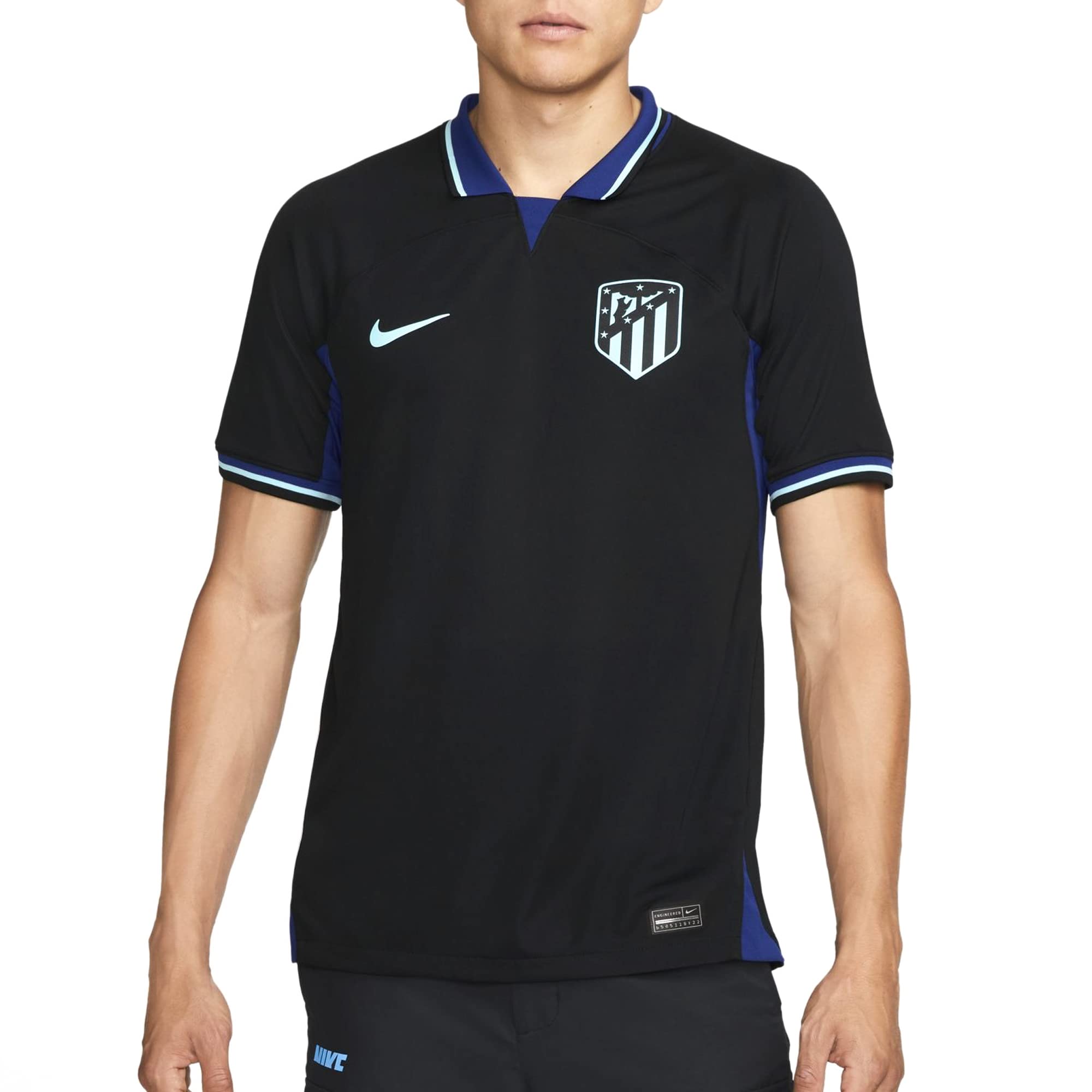 NIKE DJ7671-011 ATM M NK DF STAD JSY SS AW Sweatshirt Men's Black/Deep Royal Blue/Copa M