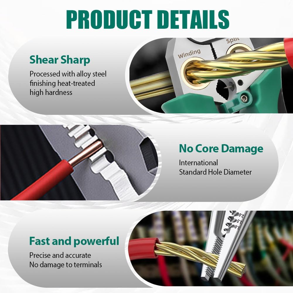 8 in 1 Wire Stripper with Voltage Tester, 2026 New Wire Stripper Twister for Cutting and Pulling Wires Cable Scissors,Voltage Tester Pliers (#B)