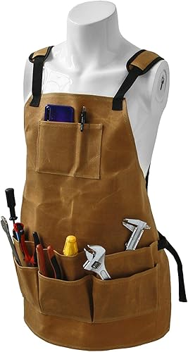 Miniatura 5 de UNISTRENGH Delantal multifuncional de la herramienta de la lona resistente de la barbacoa de la limpieza delantales