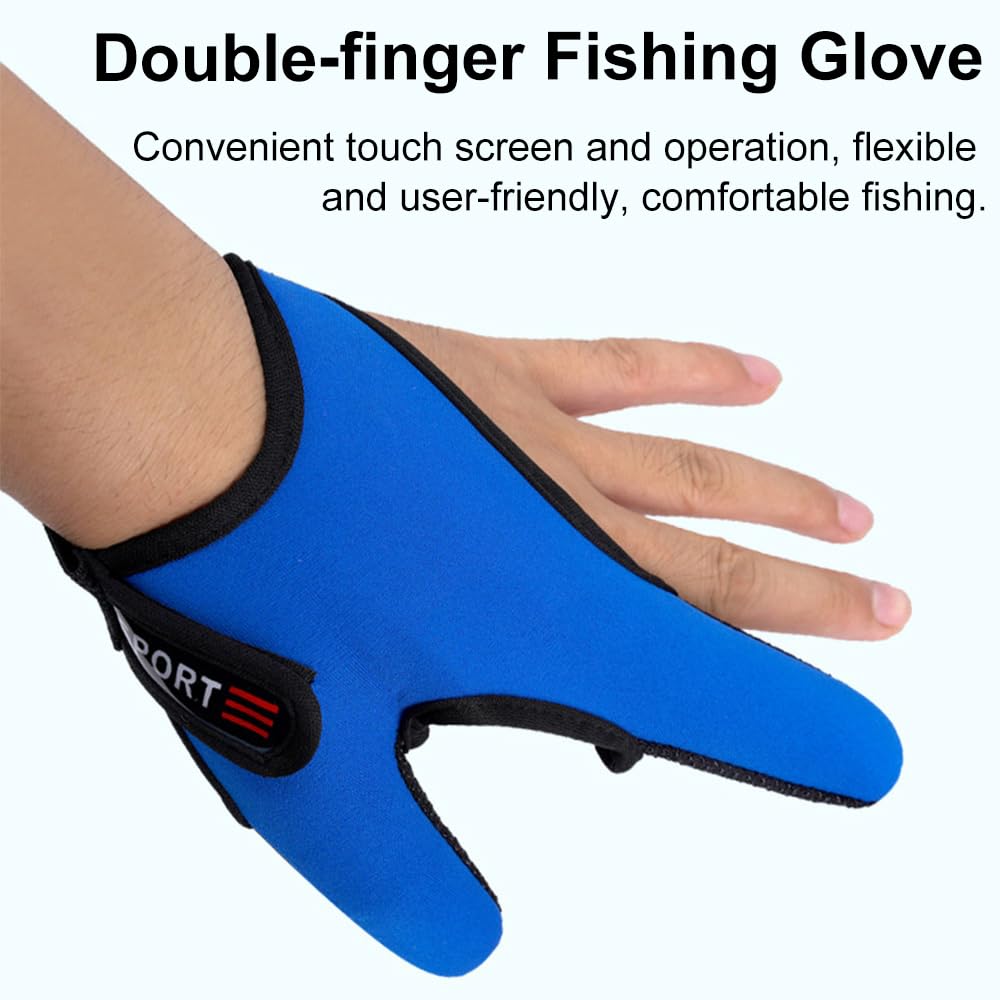 TopHomer 2 guantes de pesca antideslizantes de neopreno, unisex, protector de dedos profesional para deportes al aire libre, suministros de pesca, control de línea de fundición, izquierda y derecha