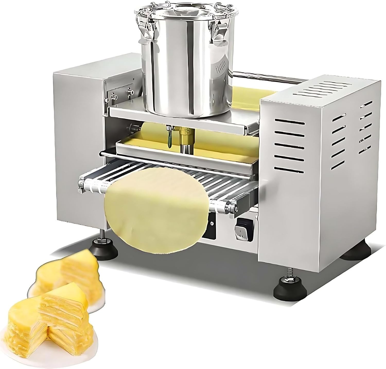 Automatic Crepe Machine for Commercial Cake Production, Adjustable Thickness and Diameter