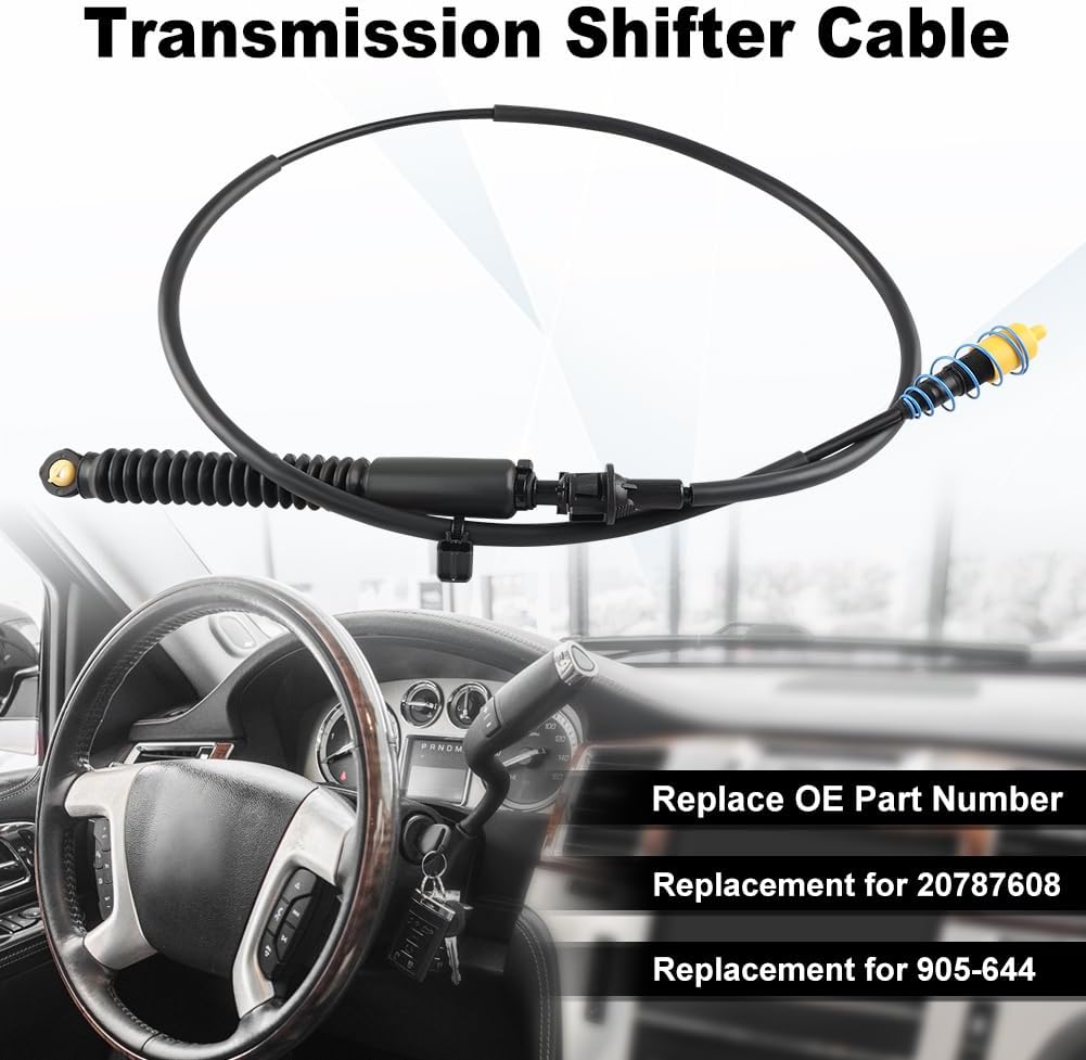 WMPHE Transmission Gear shift Cable Compatible with Cadillac Escalade ESV EXT Chevy Avalanche Silverado Suburban GMC Sierra Yukon XL Replacement for 20787608 905-644 Gearshift Control