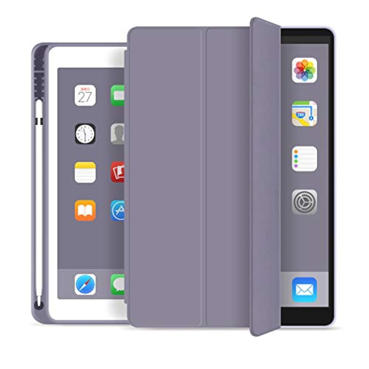 Oaky PU Lather Pencil Holder Case Compatible with iPad 9.7 inch 2018/2017 iPad 6th & 5th Gen. Auto Sleep/Wake Cover [A1893, A1954, A1822, A1823] - Lavender (B08BHXBMZ7) Amazon Price History, Amazon Price Tracker