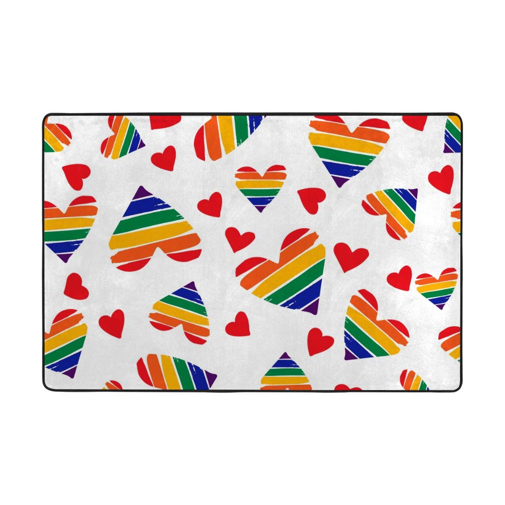 Tapis de salon Rainbow Love haut de gamme en velours corail épais