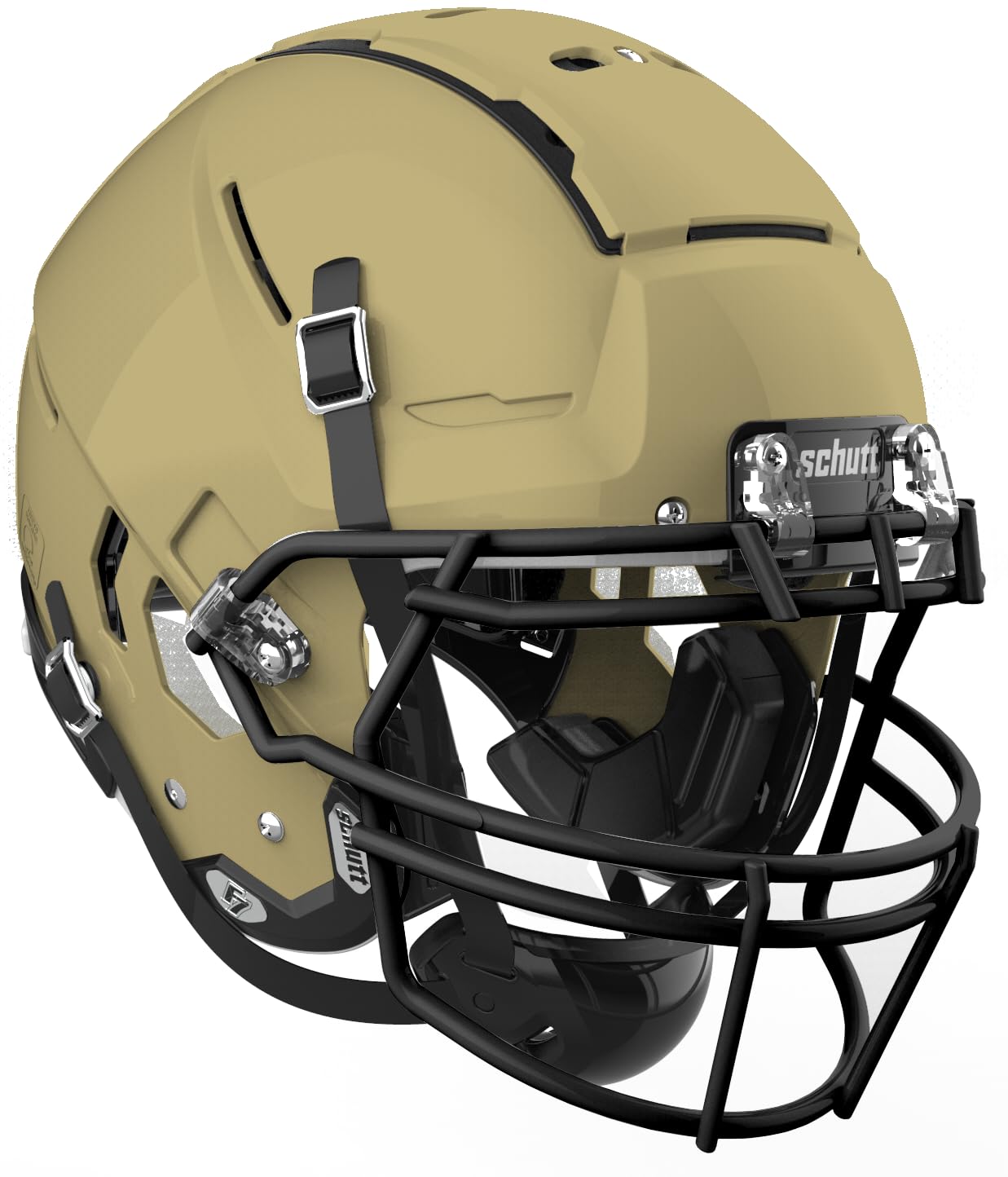 League Outfitters Schutt Adult F7 VTD Football Helmet with Facemask (Metallic Vegas Gold, X-Large)