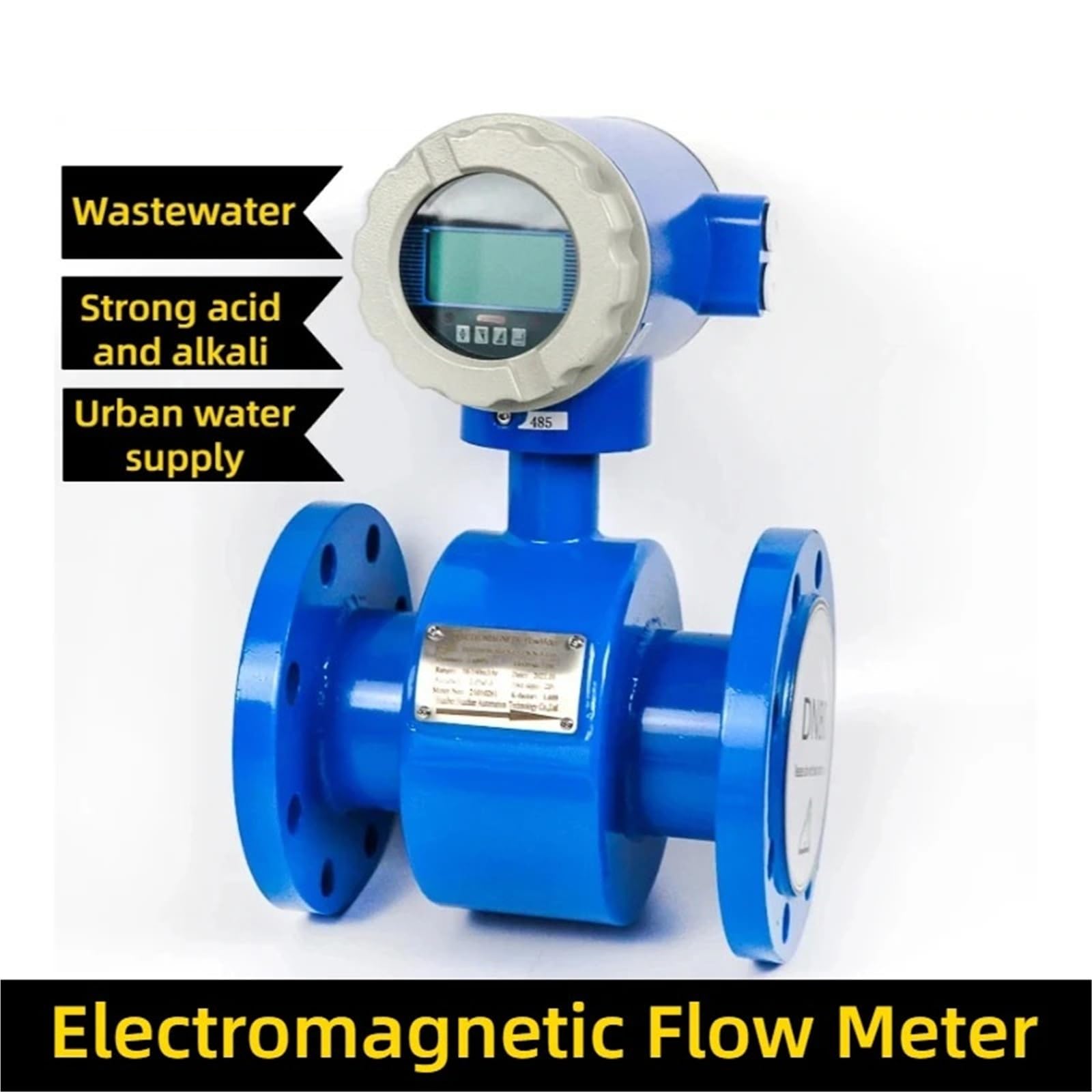 Cyfrowy miernik przepływu wody Przepływomierz elektromagnetyczny Dn15 Dn300 1 "kołnierz ścieki mocny kwas alkaliczne przepływomierze(DN15)