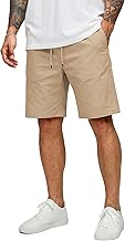 COOFANDY Mens Casual Shorts Cotton Drawstring 9 inch Chino Shorts Stretch Elastic Waist Summer Beach Golf Shorts