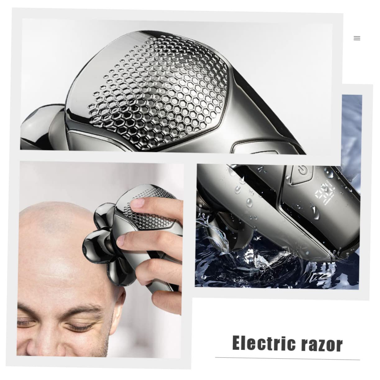 Rasoio Elettrico Uomo a Sei Testine Argento, Abs, Waterproof | Uso Domestico e Campeggio, Design Multifunzione, Soluzione Pratica per Rasatura Quotidiana