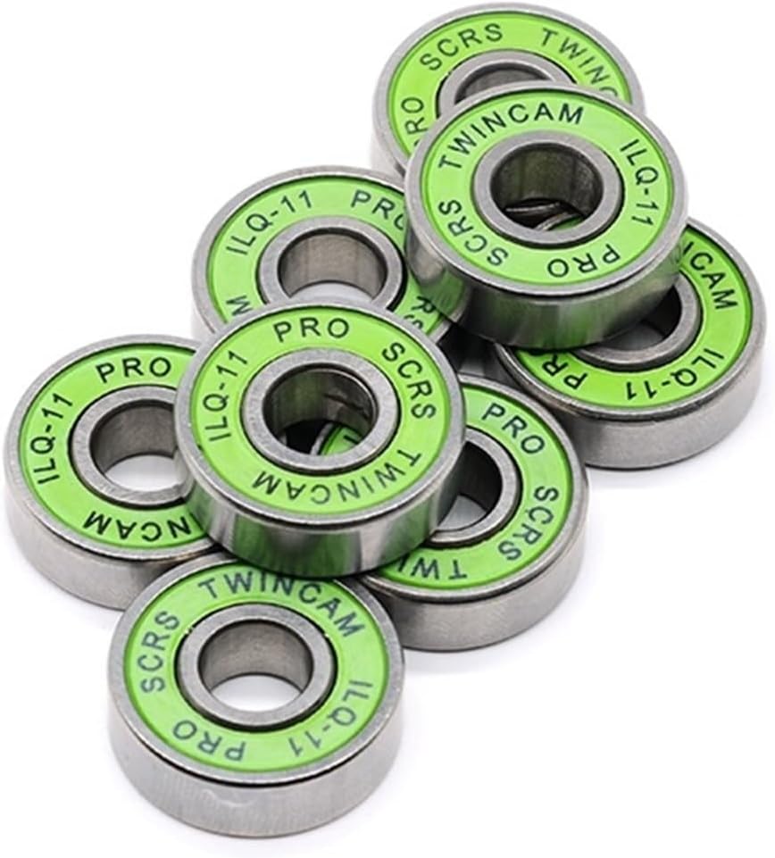 8Pcs Deep Groove 608RS ILQ-11 8x22x9 ABEC-9 Green Sealed Inline Roller Skate Bearing Steel Wheel Bearings for Skateboard