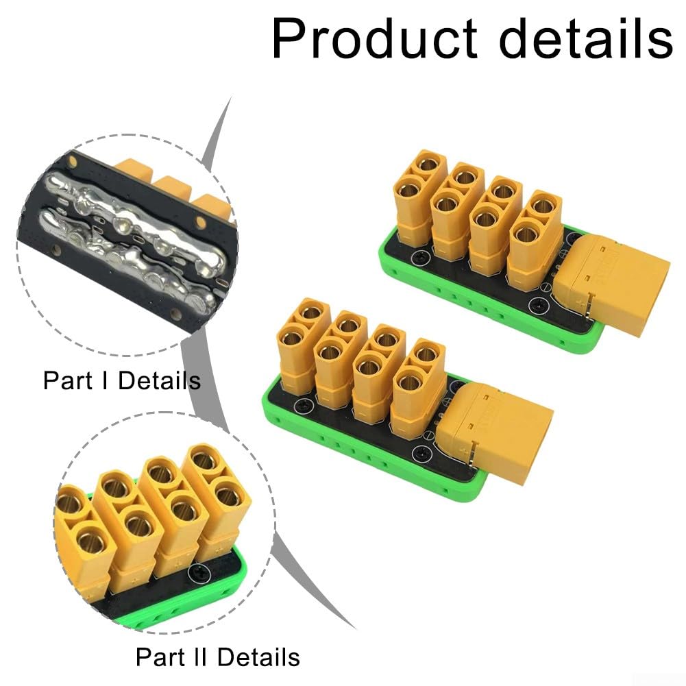 DIY 4-Channel Power Distribution Board avec Prise Intégrée pour XT90 ESC dans RC Voitures Bateaux et Robots (A)