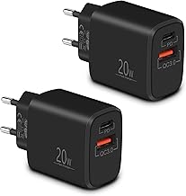 LUOSIKE USB C Ladegerät (2ST) für iPhone 16/15/14/13/12/11/Pro Max/SE/X/8/16e, 20W 2-Port USB C Adapter mit PD Netzteil/Stecker, Schnellladegerät für Samsung S25/S24/S23/S22, Google 9/8/7