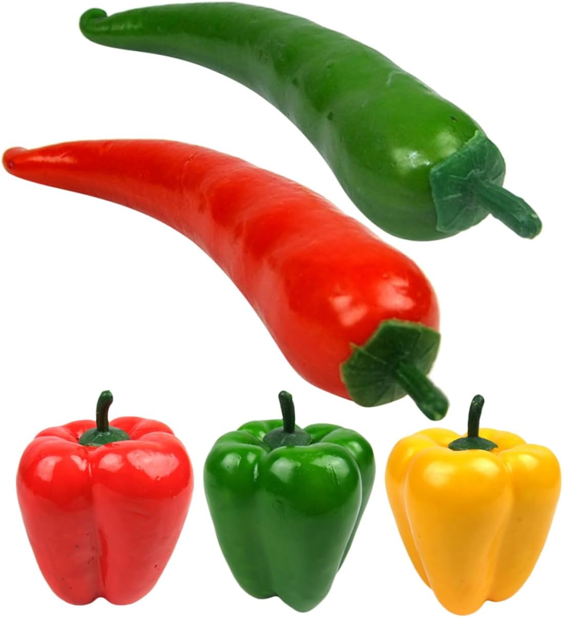 SOLUSTRE 15pcs Lifelike Simulation Pepper Models Artificial Chili Pepper Decoration for Home Office Photography Props Realistic Faux Vegetables for Display and Events