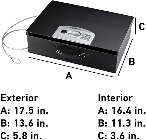 Miniatura 6 de SentrySafe PL048E, caja de seguridad electrónica, 0.5 pies cúbicos, negra