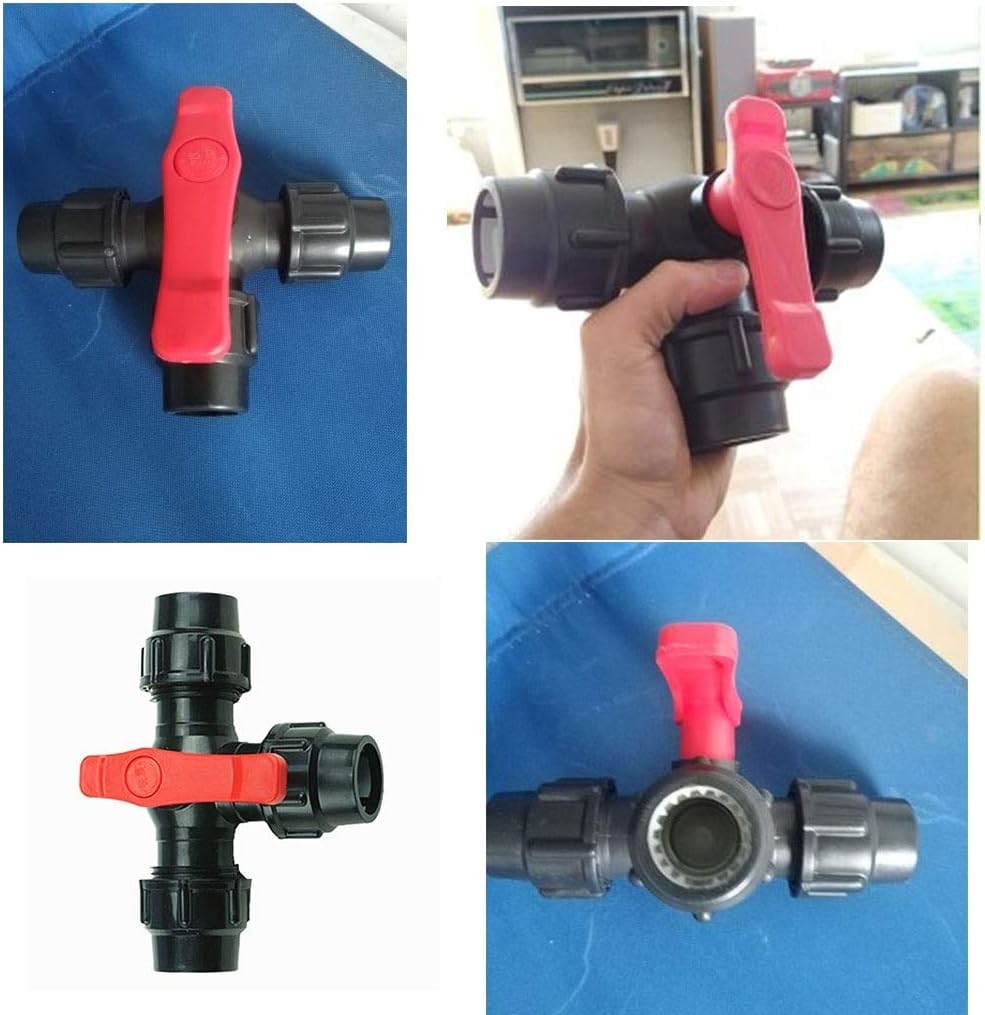lever ball valves,ball valve,1pcs Three-Way Plastic Valve,T-Type PE Valve Internal Diameter 20/25/32/40/50/63mm Fast Connection Pipe Valve with Manual(Color:Blue,Size:63mm) (Color : Blu ( ( Color : 63