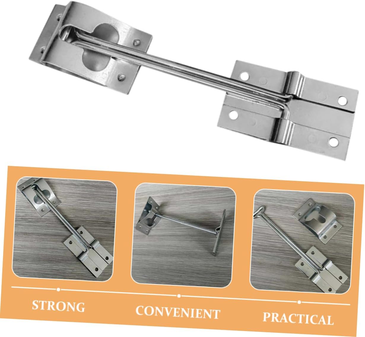 Metal Rv Door Holder and Latch Kit Extended Trailer Door Hook for Secure Installation Weather-Resistant Design Easy to Use for Rvs and Trailers