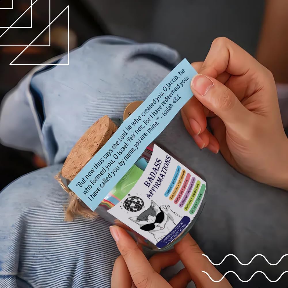 Badass Affirmation Jar, Affirmation Cards, Bestie, Positive Cards for Women, Sister Gift, Valentines Day Gifts For Her, Support Emotion for Women, Valentines Day Gifts - Image 4