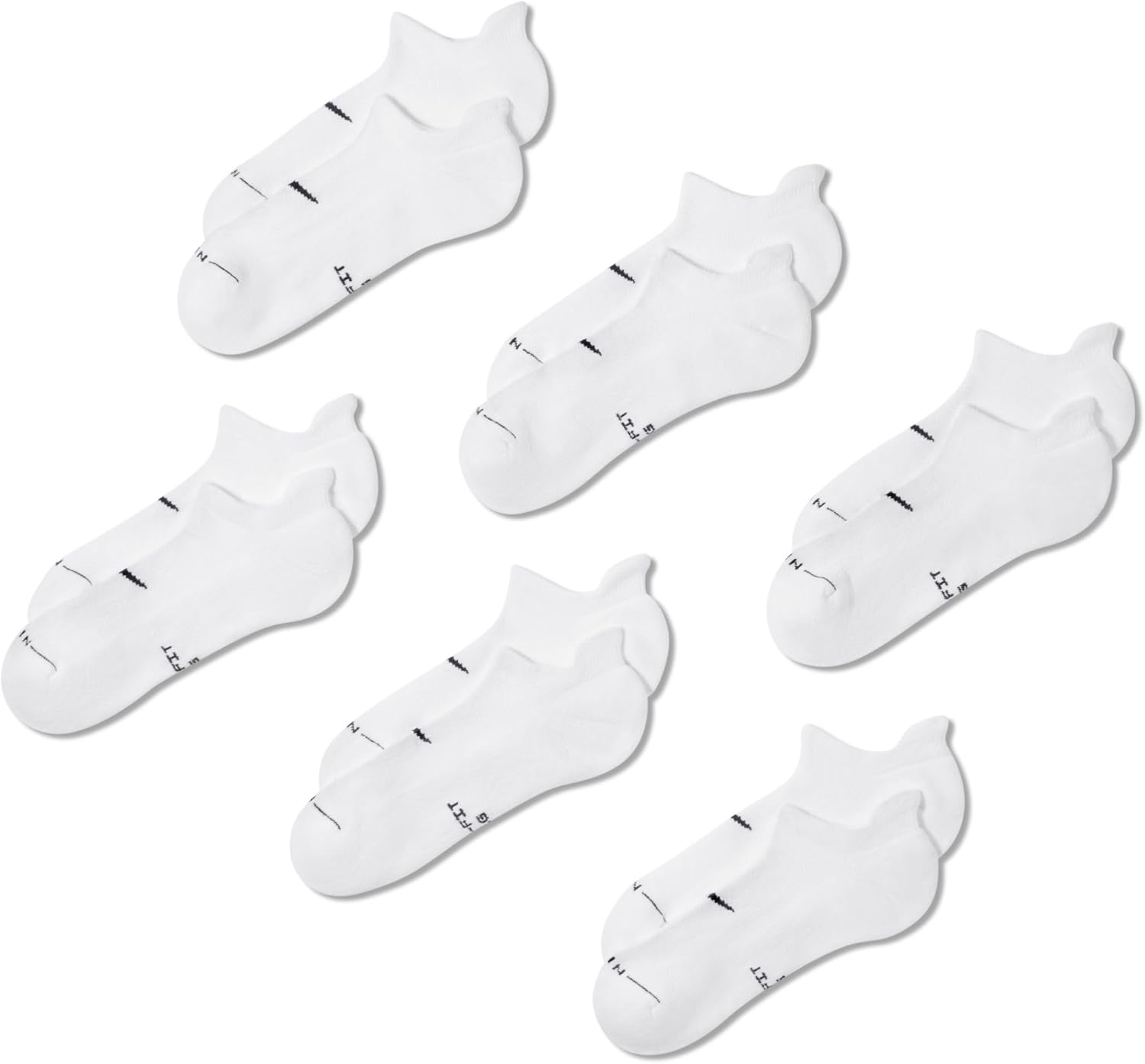 Nike Unisex Adult Everyday Elevated No-Show Socks (6-Pack) | Mens and Womens