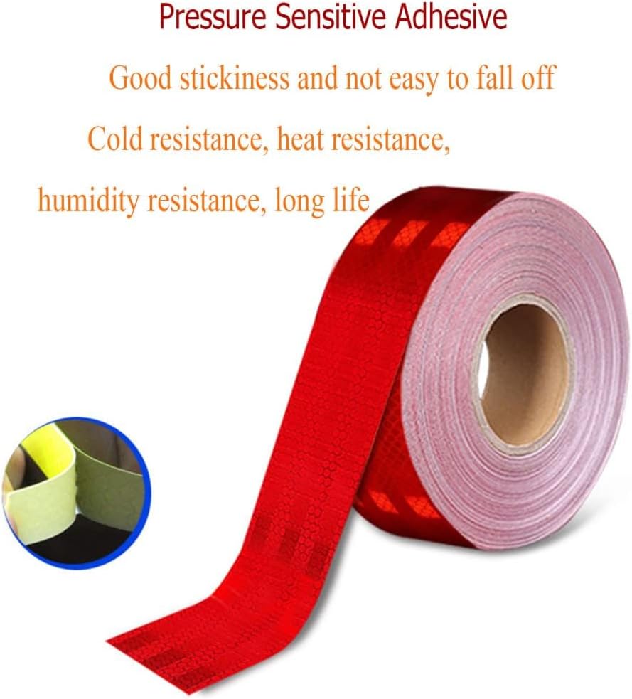 Reflective Tape, Self-Adhesive Reflective Safety Warning Tape 5 cm x 45 m PET Multicolor(Yellow)